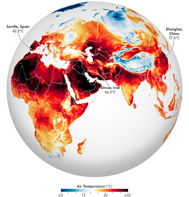Summer 2022 – Heatwaves Europe, Africa, and Asia