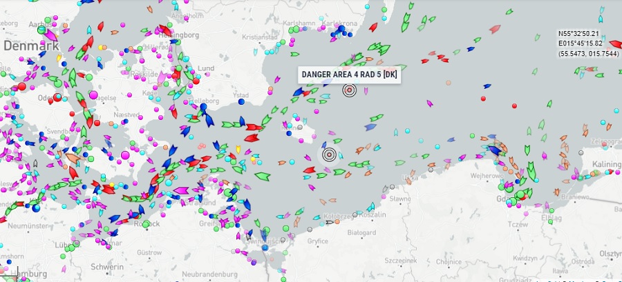 Nord Stream leaks on map