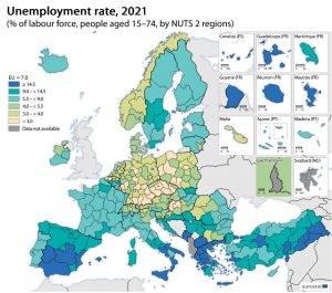 Unemployment rate in EU - 2021