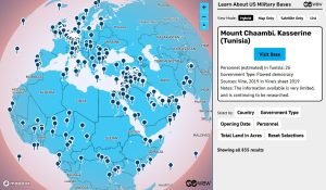 Map of US military bases in the world