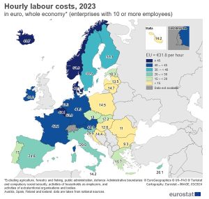 Hourly labour costs