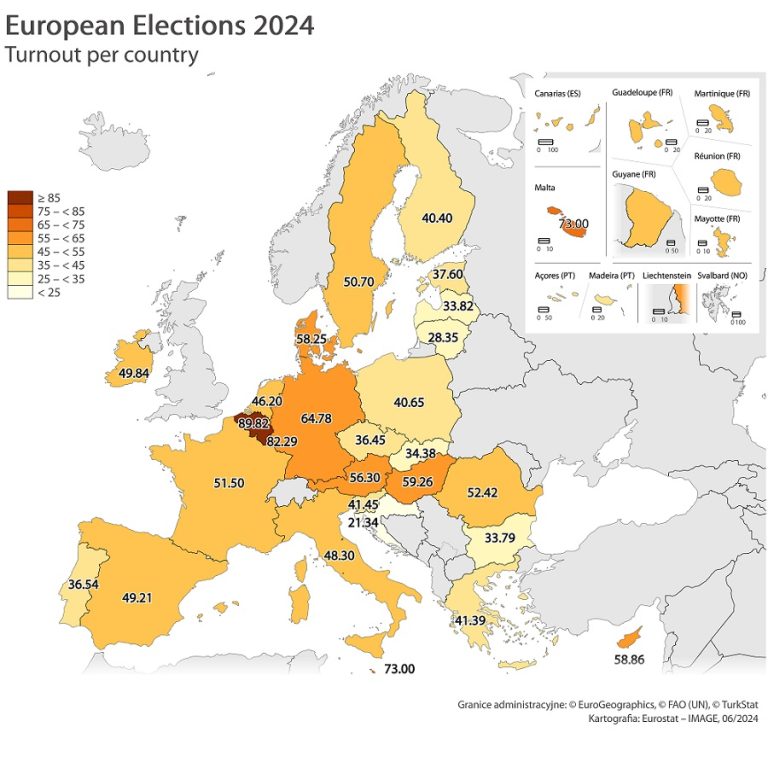 European Elections 2024: Turnout per country