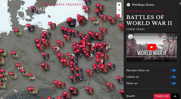 Battles of World War II map