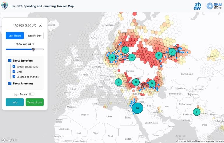 Live GPS Spoofing and Jamming Tracker Map