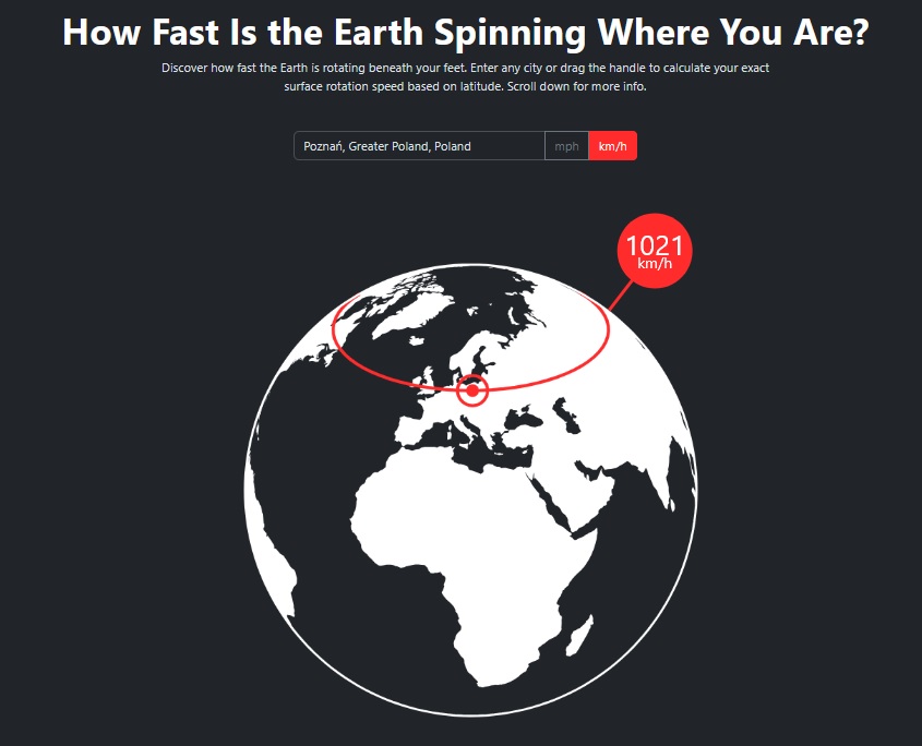 How Fast Is the Earth Spinning Where You Are?