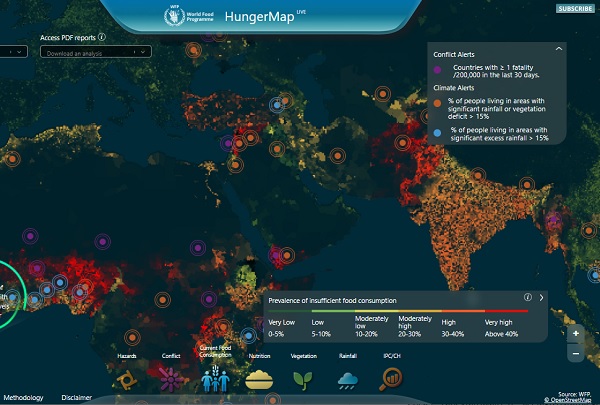 Map of hunger and malnutrition