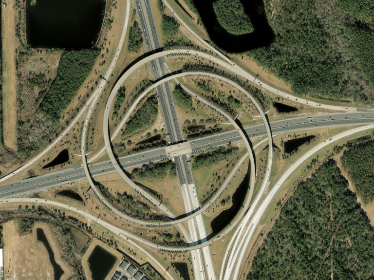 The biggest highway Interchanges on satellite images