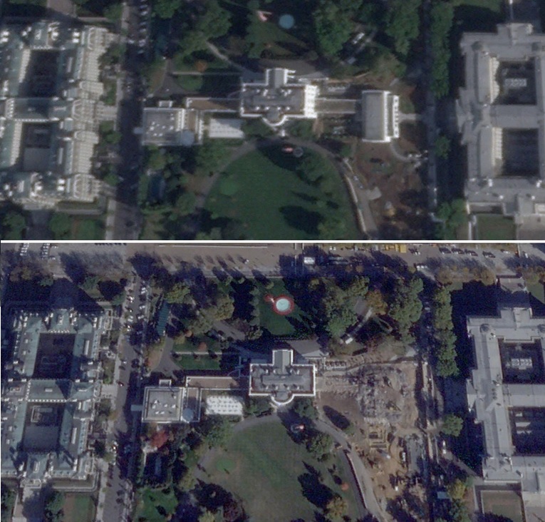 The White House is in ruins. This is what it looks like now in satellite photos