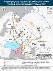 Range map of Tomahawk missiles fired from Ukraine.