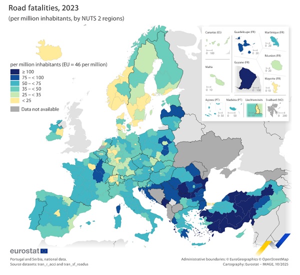 Road fatality rate in EU
