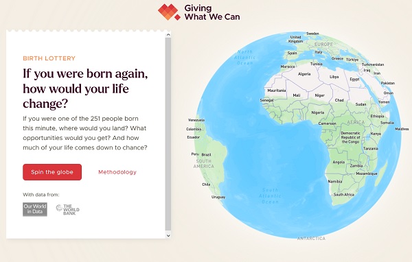 Spin the Globe and See Your Luck: Giving What We Can Launches Viral Birth Lottery Simulator