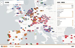 Map of birthplaces of all world cup 2026 players
