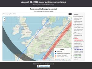 solar eclipse sunset map