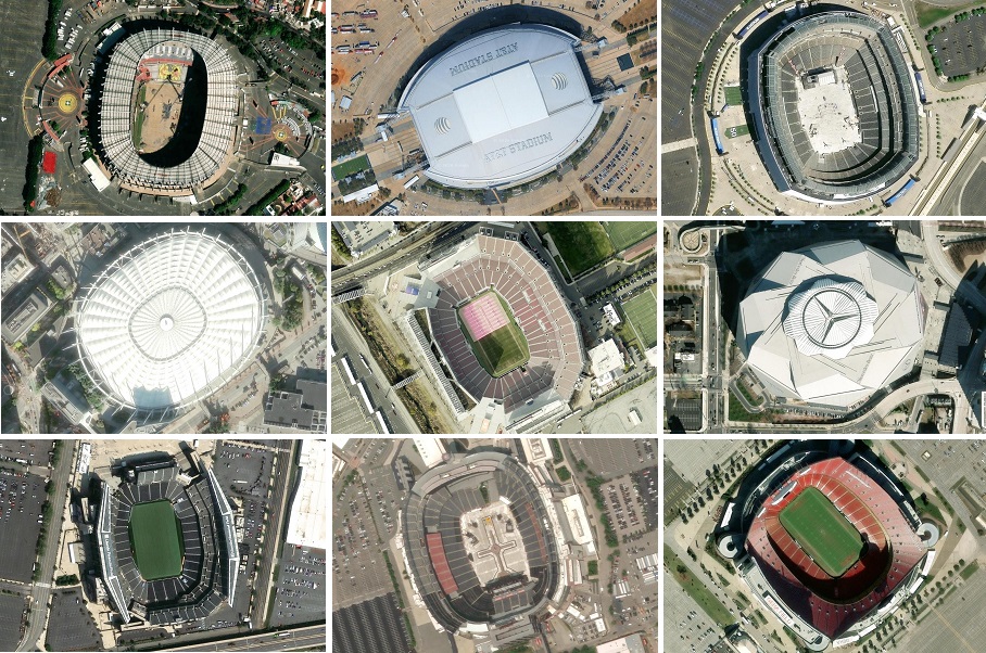 Satellite View of 2026 World Cup stadiums