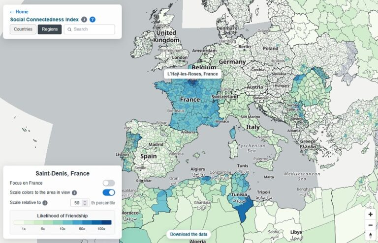 Social Connectedness Index – Facebook Connections and Relationships Map