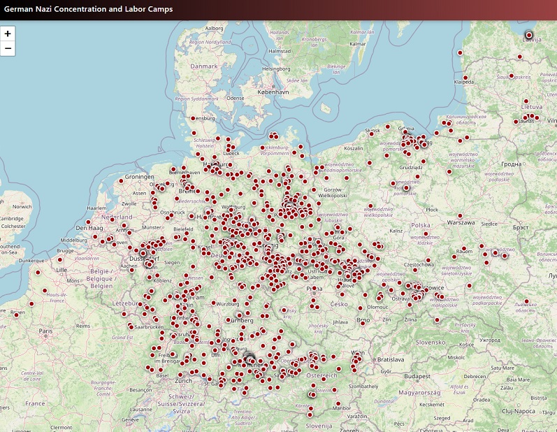 Map of German Nazi Concentration Camps